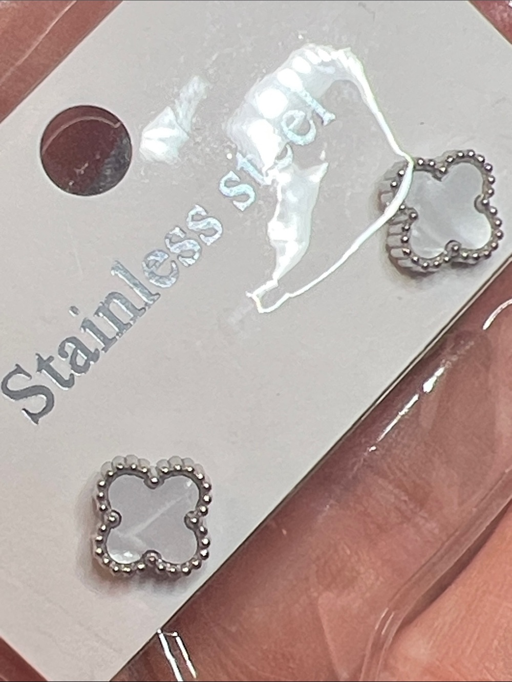 Stainless Steel Silver Clover Stud Earrings - Timeless Women Jewelry